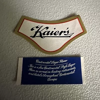 PENNSYLVANIA Mahanoy City KAIER'S BEER Neck Labels • $10