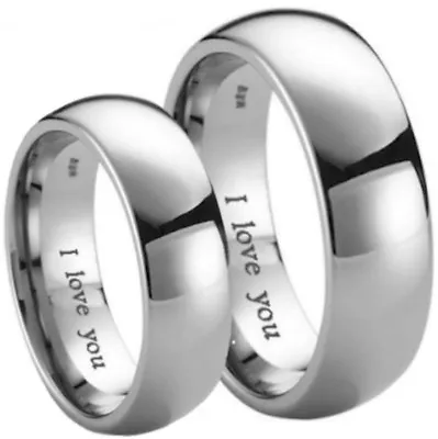 His And Hers Titanium Matching Titanium Couple Ring Set - - Post From UK • £59.99