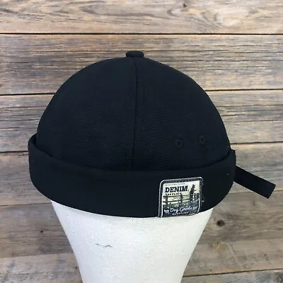 Denim Supplies Dry Goods Hat Sailor Docker Retro Black Adjustable Cotton Mens • $12.04