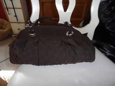 Vera Bradley Brown Microfiber Handbag Tote Bag With Chain Handle • $16.50
