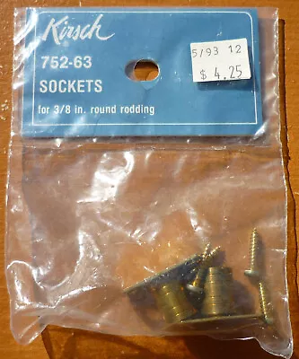 (2) Vintage Kirsch Brass Finish Inside Mount 3/8  Curtain Rod Barrel Brackets • $11.65