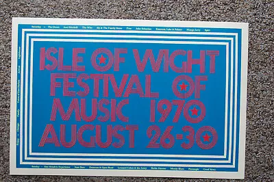 $4 • Buy Isle Or Wight Concert Poster 1970 #2 The Doors Chicago Jimi Hendrix The Who --