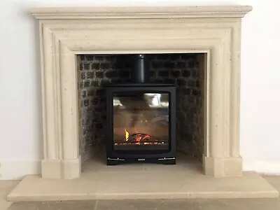 British Solid Natural Hand Carved  Bath Stone Fireplace With Hearths The Onyx • £1925