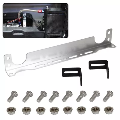 New Universal Mocal Engine 248mm Oil Cooler T6061 Mounting Bracket Kit Silver • $19.23