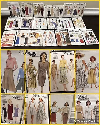 Lot Of 19 Vintage Vogue Patterns Mccall’s Easy Butterick 1990s Modest Designs! • $34.10