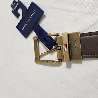 NWT Tommy Hilfiger Belt Mens M 34-36 Reversible Black Brown Synthetic Leather • $15