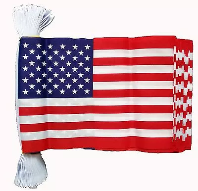 USA 3 METRE BUNTING 10 FLAGS Flag 3M U.S.A. UNITED STATES OF AMERICA AMERICAN • £7.50