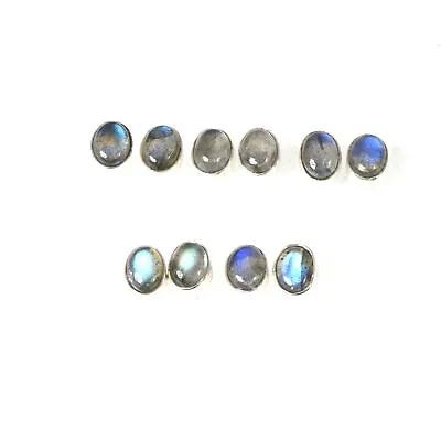 $29.99 • Buy Wholesale 5pr 925 Sterling Silver Labradorite Stud Earring Lot ! V929