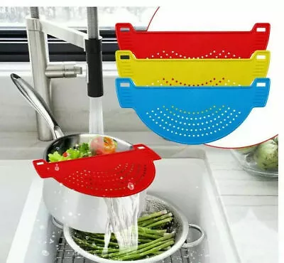 Kitchen Craft Pan Strainers Sieve Half Moon Pink Orange Blue Red Green Purple • £3.89