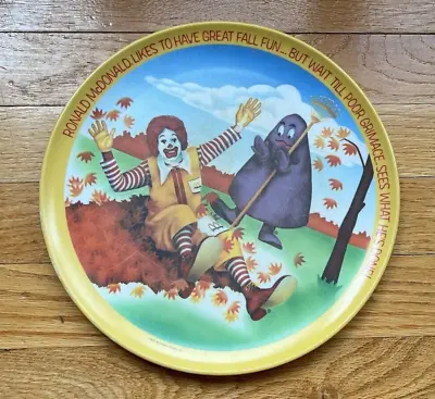 1977 McDonald's Lexington Plastic Fall Season Plate ~ Ronald McDonald & Grimace • $11.99