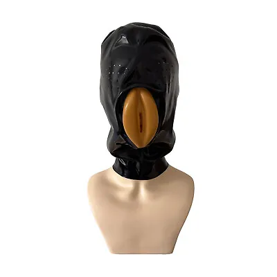 Latex Rubber Mask Hood With Vaginal Face Fetish Party BDSM Club Wear Cosplay • $59