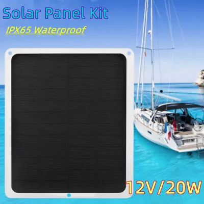 12V Trickle Charge Battery 20W Solar Panel Kit Charger Maintainer Marine RV Car • $15.99