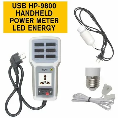 Handheld HP-9800 LED Energy Saving Lamp Tester USB Detector Power Meter Analyzer • £48.95