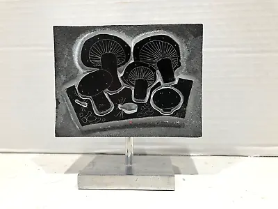 Vtg. Artist Rodney Winfied Carved Travertine Mushroom Table Top Illi 59 Mcm • $84.95