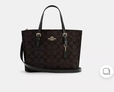 Coach Mollie Tote 25 In Signature Canvas - Black/ Brown • $140