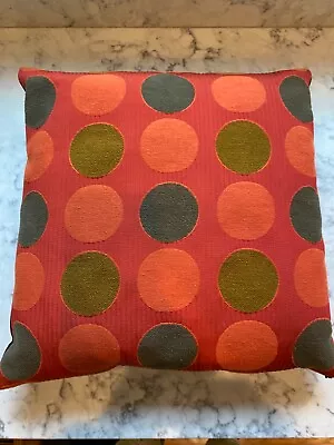 Maharam Vintage MCM PILLOW 17 In Square Red Retro Circles • $49