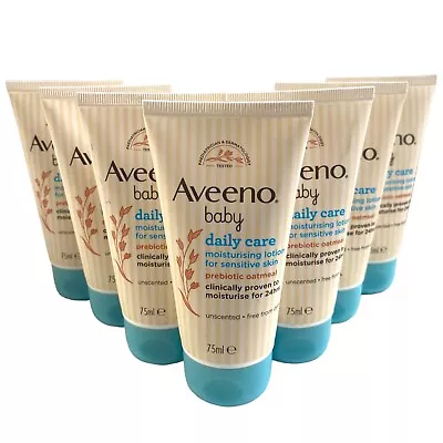 Aveeno Baby Daily Care Moisturising Lotion For Sensitive Skin 7 X 75ml • £15.98