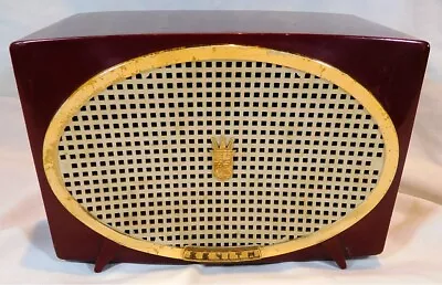 $75 • Buy Working Tested Zenith A513 AM Vacuum Tube Radio (Red A513-R) - No Hum - New Caps