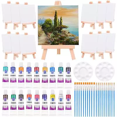 Artistic Delights Mini Canvas And Easel Set - 60 Pieces Includes 4x4 Inches Sma • $68.99