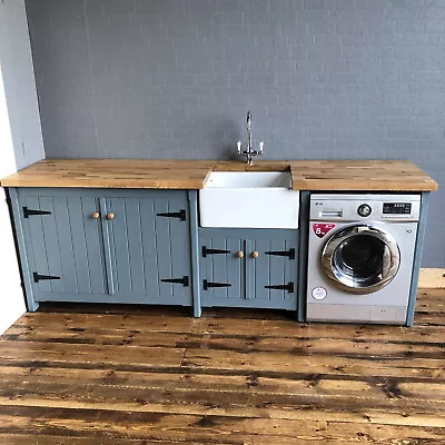 Free Standing Kitchen Belfast Sink Unit Oak Worktop Farmhouse. • £2090