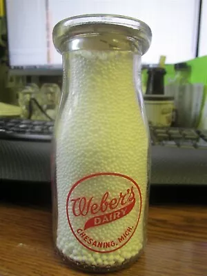 Chesaning Mich. Weber's Dairy RPHP Milk Bottle  For Your Health  Michigan MI • $49.99