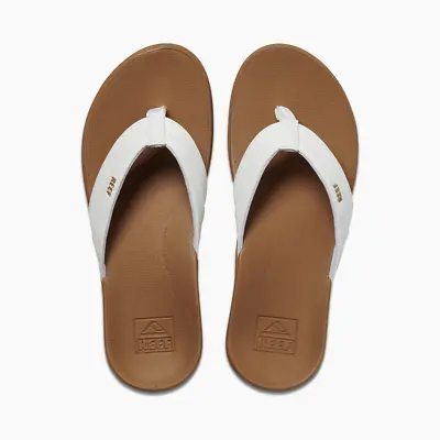 £40 • Buy REEF - Ortho Coast Flip Flops - Womens Sandals - Tan/White UK 5