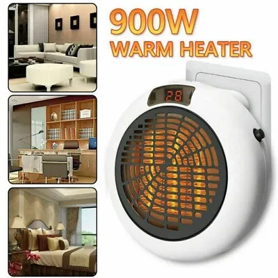 Small Portable Plug In Electric Handy Wall Space Toasty Heater Thermostat Timer • $16.39