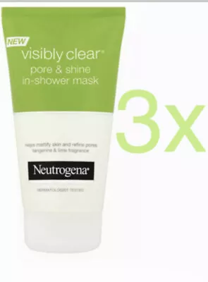 3x Neutrogena Visibly Clear Pore And Shine In-Shower Mask 150ml • $21.06