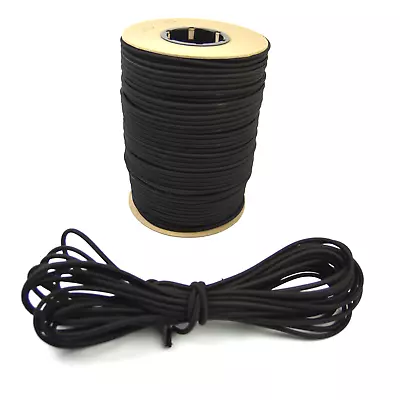 1/16  Black Bungee Cord Marine Grade Heavy Duty Shock Rope Tie Down Stretch Band • $28.99