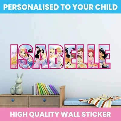 £3.99 • Buy Personalised Disney Princess Name Wall Sticker Art Decal Decor Vinyl
