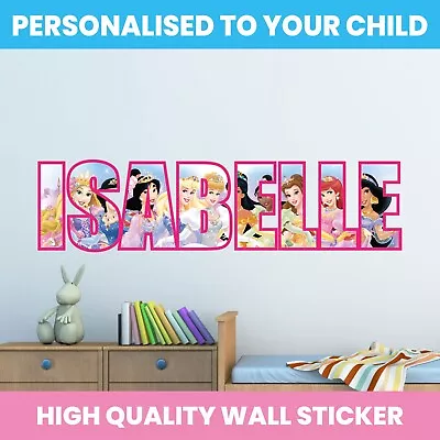 £3.99 • Buy Personalised Disney Princess Name Wall Sticker Art Decal Decor Vinyl