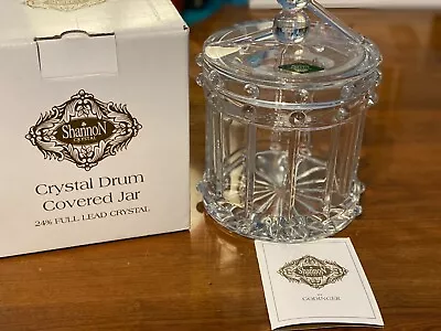 Shannon Crystal Drum Covered Jar By Godinger -NIB - Very Nice! • $33.97