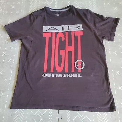 Nike Shirt Men's XXL Black Solid Short Sleeve Air Tight Outta Sight Swoosh Logo • $8.99