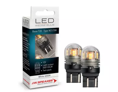 Jw Speaker Led Wedge Bulb 12/24v W21/5w 6000k T20 Base *pair* 990128 • $30.90