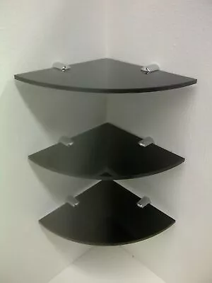 Black Bathroom Shelf Round Bathroom Corner Shelving Multiple Sizes Cascading • £3.99