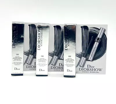 Lot Of 3 Dior Diorshow Iconic Overcurl Mascara 090 Black .13oz/4ml Travel Size • $15.99