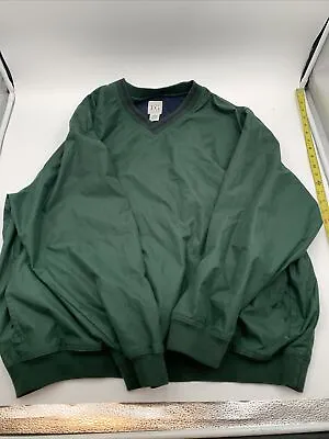 Field Gear Mens Pullover Sz XL Rain Wind Resist Green V-Neck Jacket • $14.99