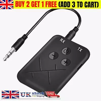 2in1 Wireless Bluetooth Transmitter Receiver Adapter Stereo Audio 3.5mm Aux TV~ • £2.39