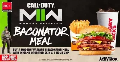 Call Of Duty Modern Warfare 2 Burger King Exclusive Skin 2XP MW2 Code  • $30