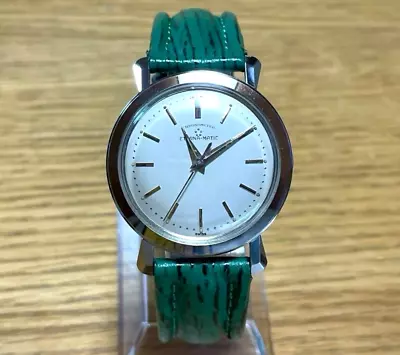 Eterna Chronometer Men's Wristwatch Analog White Dial Green Belt Vintage Tested • $610