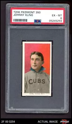 1909 T206 Johnny Kling Cubs PSA 6 - EX/MT 2F 00 0254 • $2060