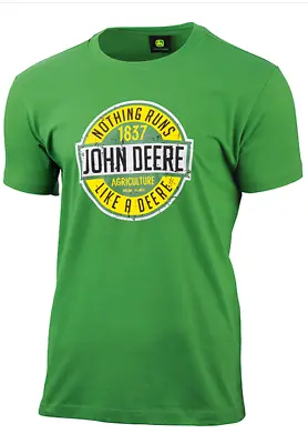 £26.50 • Buy Genuine John Deere Runs Like A Deere Logo T-Shirt Green Adults MCL2019240