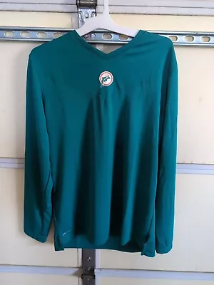 Nike Tee Dri-Fit Miami Dolphins On Field Apparel Long Sleeve Shirt Men L • $39.99