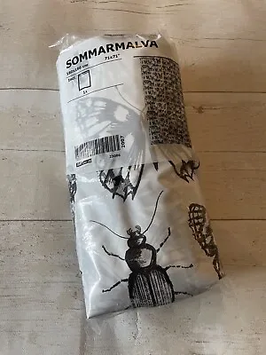 Ikea SOMMARMALVA Shower Curtain White Black Butterfly Bug Insects 71 X 71  New • £19.99