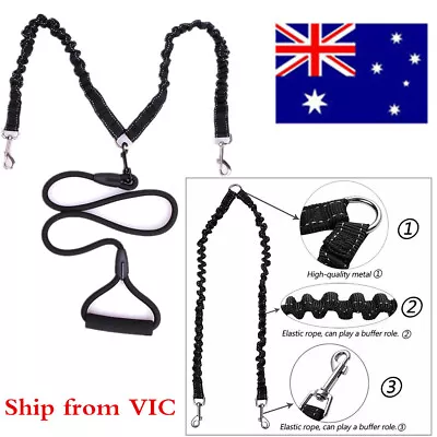 $14.99 • Buy Two Pet Dogs Duplex Double Dog Leash Coupler Twin Dual Lead 2 Way Walking Safety