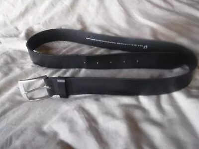 H And M Black Leather Belt Size 37-38 Made In Sweden • $7.77