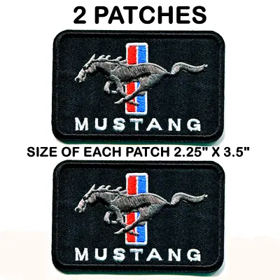 Ford Mustang Car Brand Embroidered Patches Iron On Sew On BLACK & BLUE • $6.47