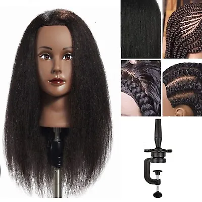 100% Human Hair Mannequin Head Hairdresser Manikin Cosmetology Training Doll • $36.74