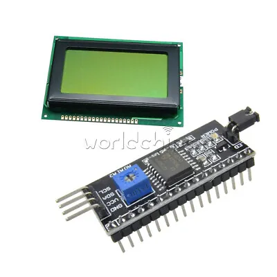 5V 12864 Yellow Green 128x64 LCD Display 1602LCD IIC/I2C/SPI Serial For Arduino • $10.69