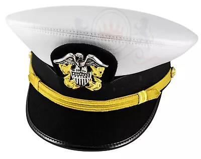 USA Navy Warrant Officer / Lieutenant Commander White Military Peak Cap • £45.95